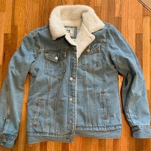 Faux fur lined jean jacket!